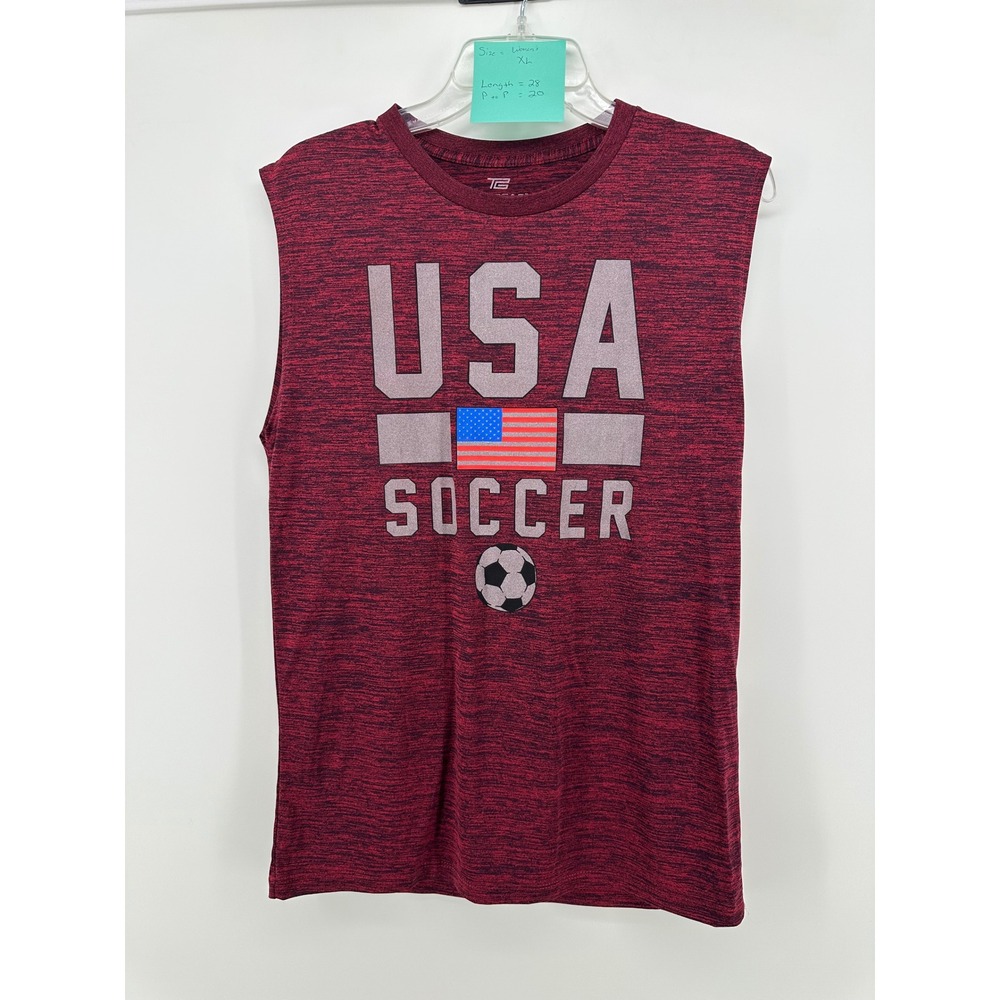Tek Gear USA Soccer Tank Top Womens XL Burgundy Space Dye Sleeveless Athletic